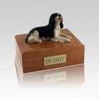 King Charles Spaniel Black Laying Medium Dog Urn