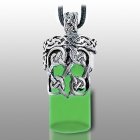 Knotted Heart Green Pet Urn Necklace