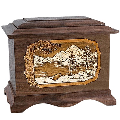 Lakeside Walnut Cremation Urn For Two