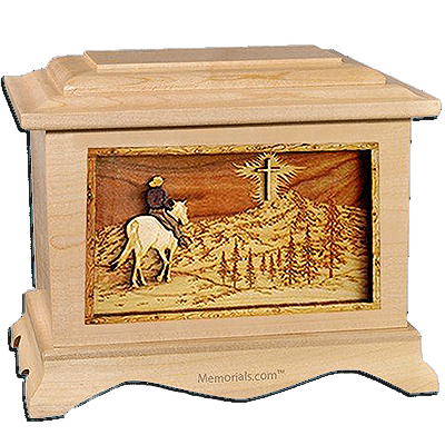 Last Horse Ride Maple Cremation Urn for Two 