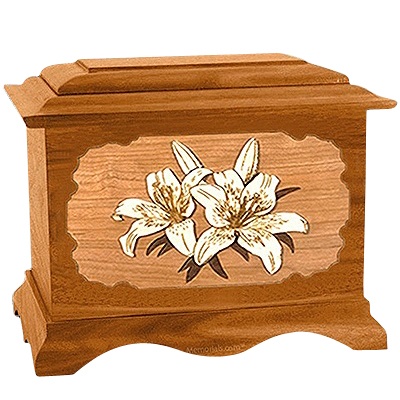 Lily Mahogany Cremation Urn for Two