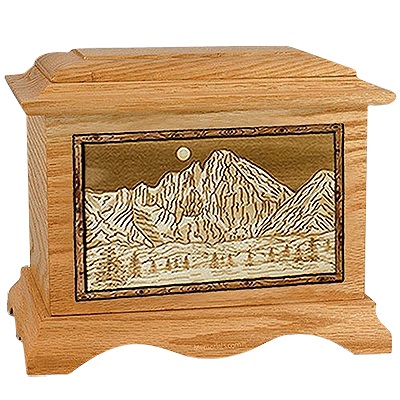 Longs Peak Oak Cremation Urn For Two