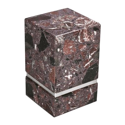 La Nostra Silver Rosso Levanto Marble Urn