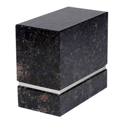 La Nostra Silver Tan Brown Granite Companion Urn