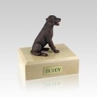Labrador Chocolate Sitting Small Dog Urn