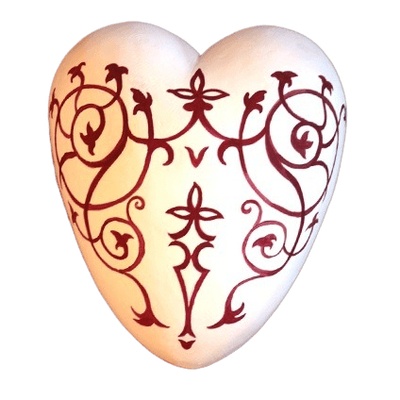 Lacework Ceramic Heart Urn
