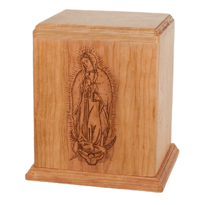 Lady of Guadalupe Cherry Cremation Urn
