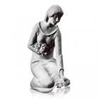 Lady with Flowers Marble Statue