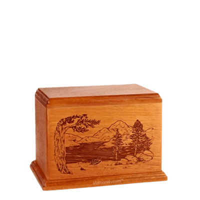 Lakeside Small Mahogany Wood Urn