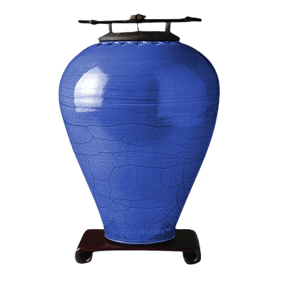 Raku Tall Lapis Cremation Urns