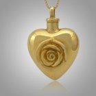 Large Pet Rose Heart Cremation Pendant II