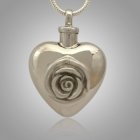 Large Pet Rose Heart Cremation Pendant