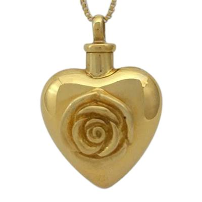 Large Rose Heart Cremation Jewelry II