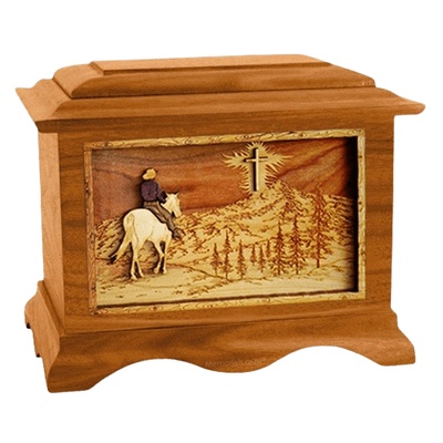 Last Horse Ride Mahogany Cremation Urn