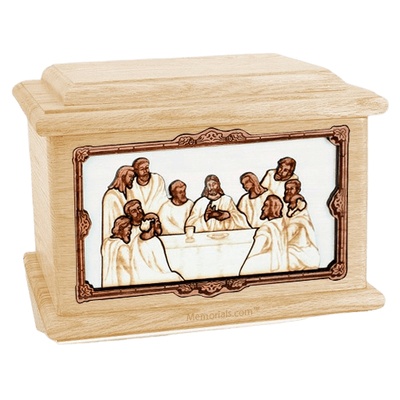 Last Supper Maple Memory Chest Cremation Urn