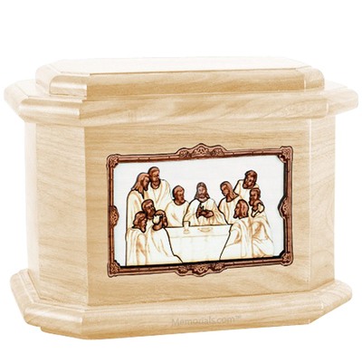 Last Supper Maple Octagon Cremation Urn