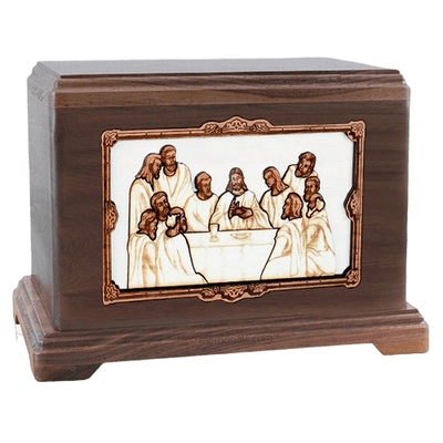 Last Supper Walnut Hampton Cremation Urn