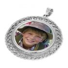 Lattice Silver Photo Pendant