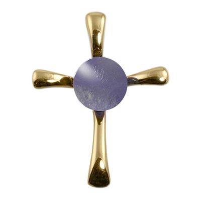 Lavender Cross Cremation Ash Pendant