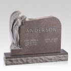 Leaning Angel Upright Headstone