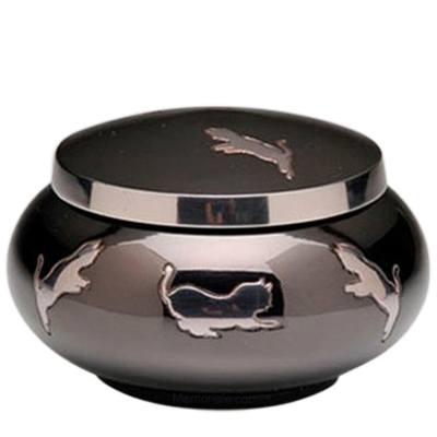 Leaping Cat Cremation Urn