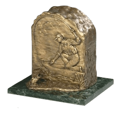 Fishing Bronze Cremation Urn