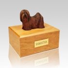 Lhasa Apso Black & Tan Large Dog Urn