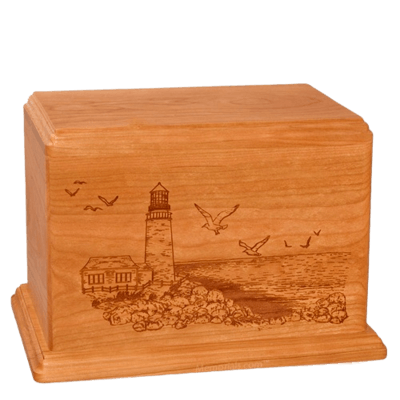 Lighthouse Companion Mahogany Wood Urn
