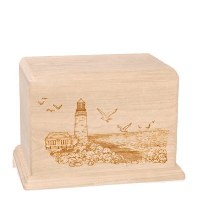 Lighthouse Individual Maple Wood Urn