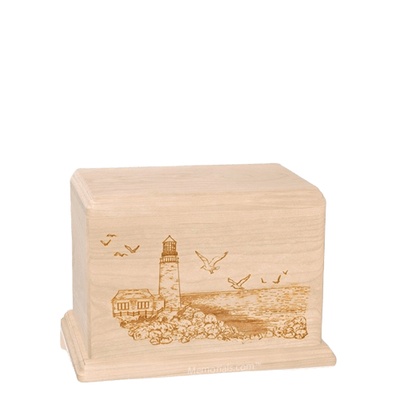 Lighthouse Small Maple Wood Urn