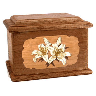 Lily Walnut Memory Chest Cremation Urn