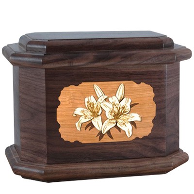 Lily Walnut Octagon Cremation Urn