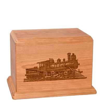 Locomotive Individual Cherry Wood Urn