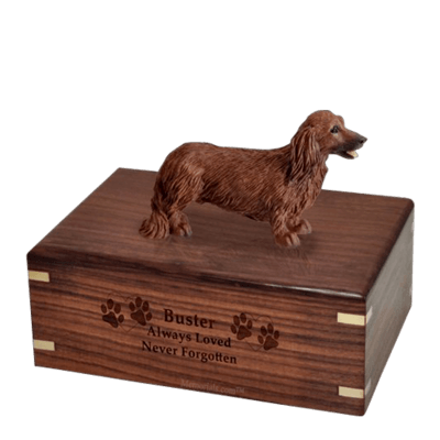 Longhair Dachshund Large Doggy Urn