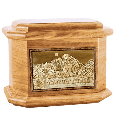 Longs Peak Oak Octagon Cremation Urn