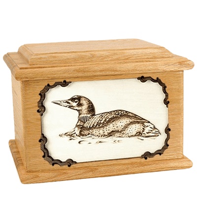 Loon Oak Memory Chest Cremation Urn