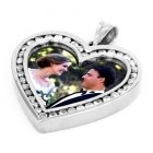 Love White Gold Photo Pendant