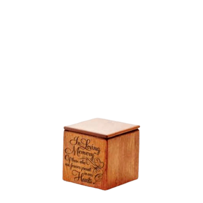 Loving Memory Wood Keepsake Urn