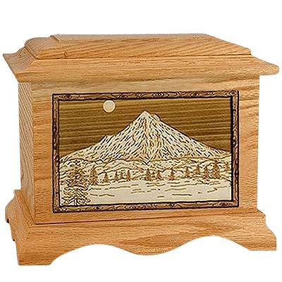 Mt Hood Oak Cremation Urn For Two