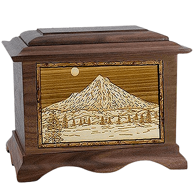 Mt Hood Walnut Cremation Urn For Two