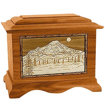 Mt Rainer Mahogany Cremation Urn For Two