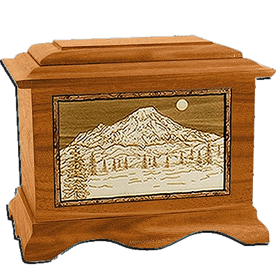 Mt Rainer Mahogany Cremation Urn For Two