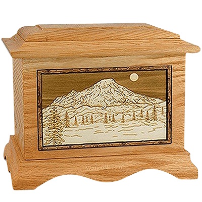 Mt Rainer Oak Cremation Urn For Two