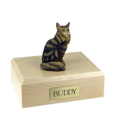 Maine Coon Brown Tabby Large Cat Cremation Urn