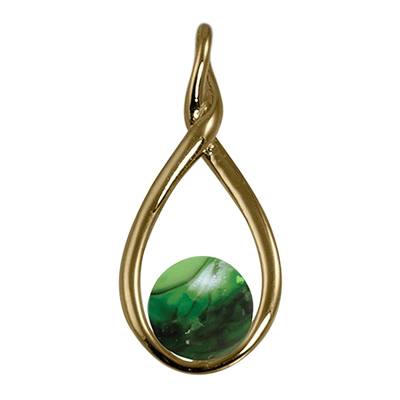 Malachite Infinity Cremation Ash Pendant