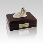 Maltese Sitting Small Dog Urn