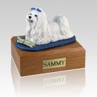 Maltese with Newspaper X Large Dog Urn