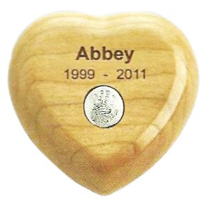 Maple Heart Print Pet Keepsake Urn