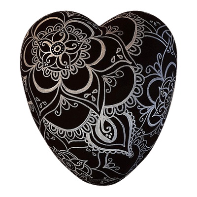 Mehendi Ceramic Heart Urn