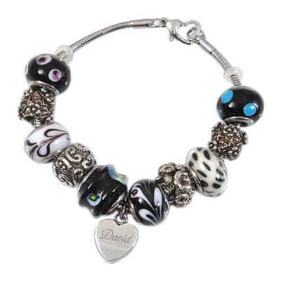 Midnight Heart Cremation Bracelet